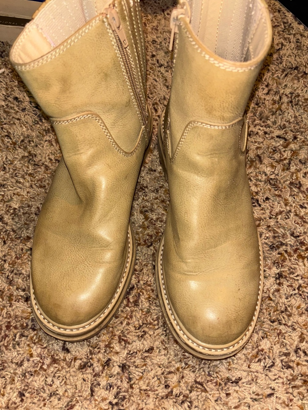 Women's Tan Leather Zip-Back Boots